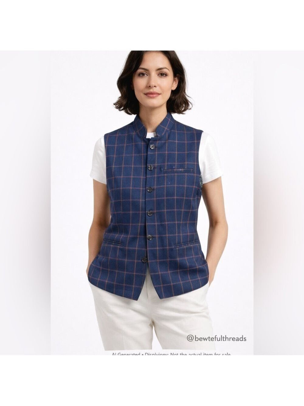 Vintage Wool Blend Plaid Waistcoat Women’s XS S Paisley Lined Vest